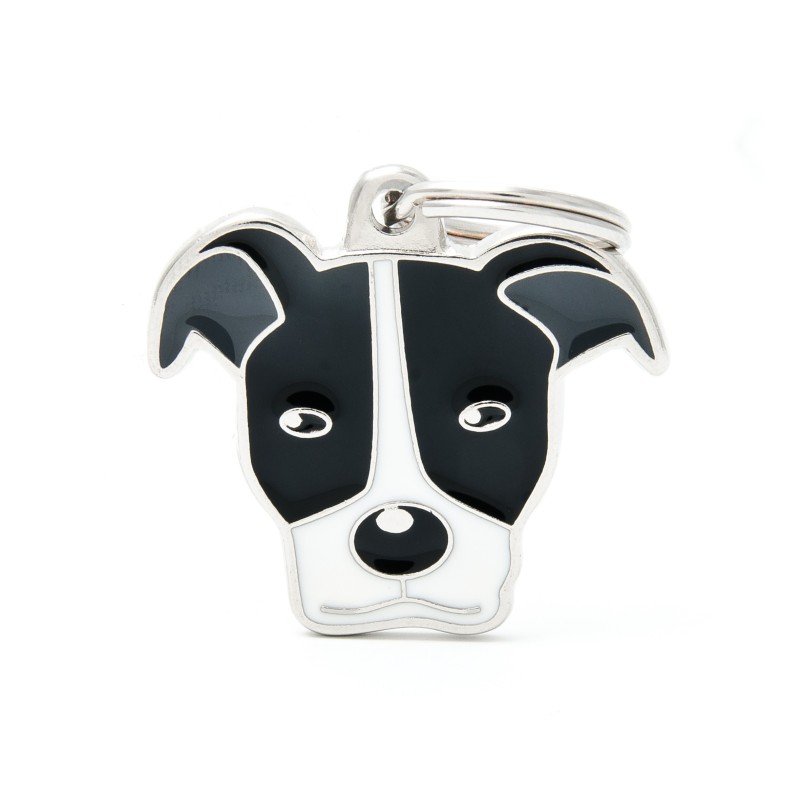 Medaglietta cane Pitbull White Black - Prodotto