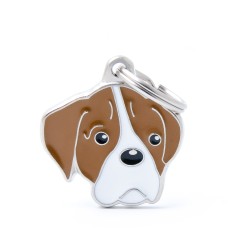 Medaglietta cane Boxer Bianco e Marrone - Prodotto