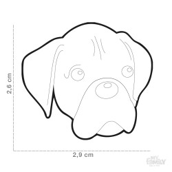 Medaglietta cane Boxer Bianco e Marrone - Dimensione