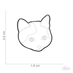 Medaglietta Gatto Europeo Bianco e Nero - Dimensione