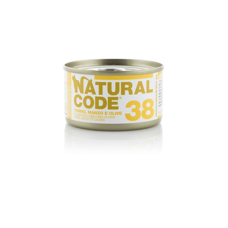 Natural Code 38 Tonno, Manzo e Olive 85 gr