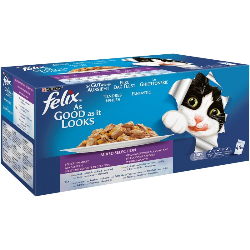 Felix Le Ghiottonerie Gatto con Pollo, Manzo, Salmone e Tonno