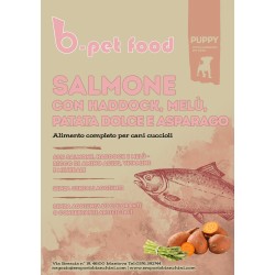 Puppy Salmone con haddock, melù, patata dolce e asparago