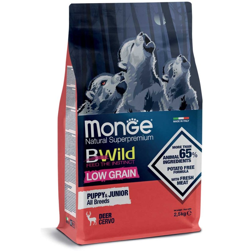 Monge B Wild Low Grain Cervo All Breeds Puppy & Junior