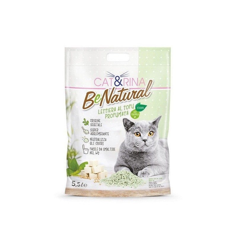 Lettiera Cat&Rina BeNatural al Tofu Té Verde 5,5 lt