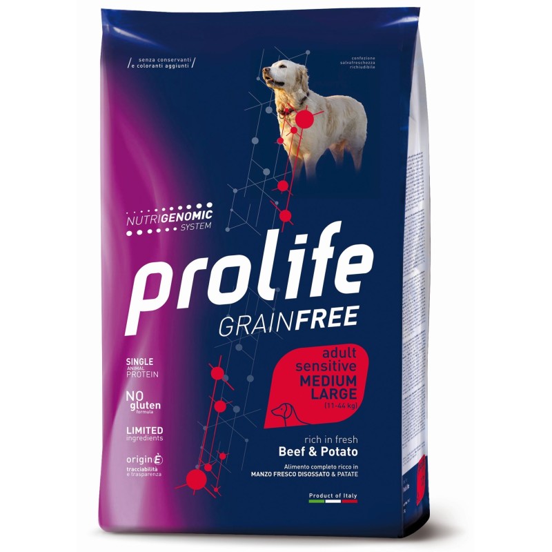 Prolife Grain Free Adult Sensitive Beef & Potato - Medium/Large 2,5 kg