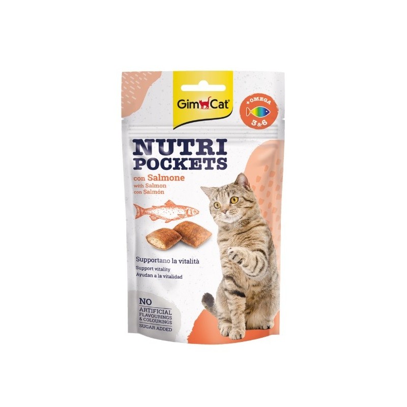 GimCat Nutri Pockets con Salmone e Omega 3&6 60 gr