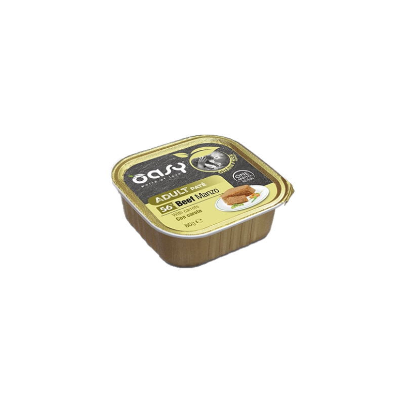 Oasy Patè Grain Free Formula Adult Manzo e Carote 85 gr