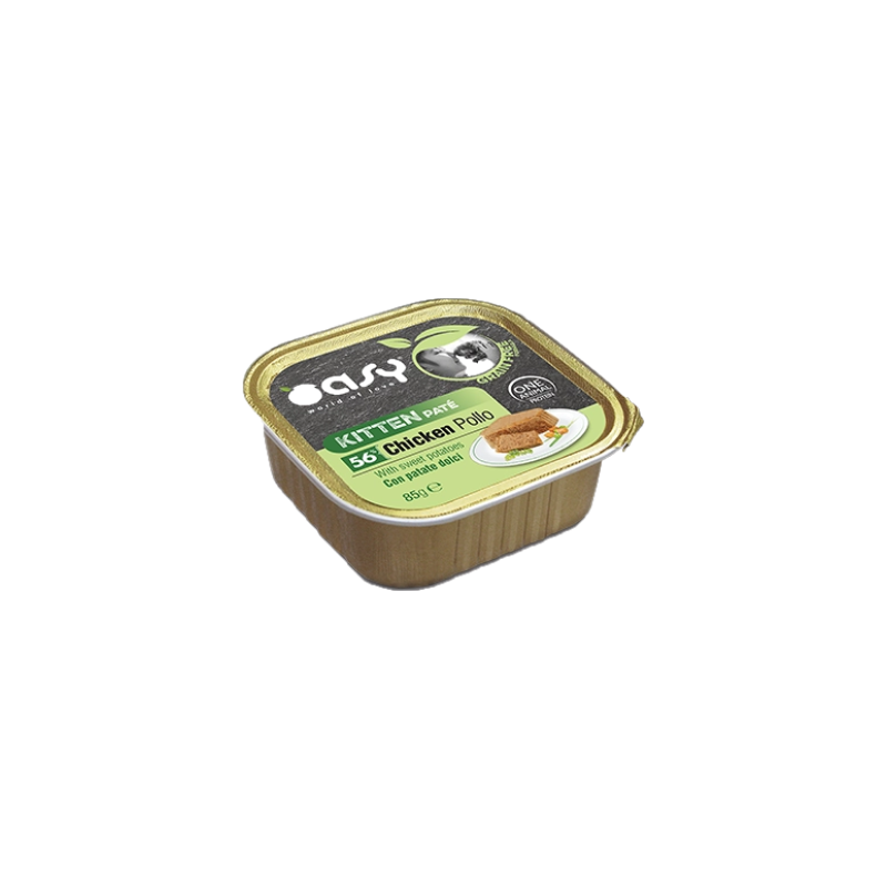 Oasy Patè Grain Free Formula Kitten Pollo con patate dolci 85 gr.