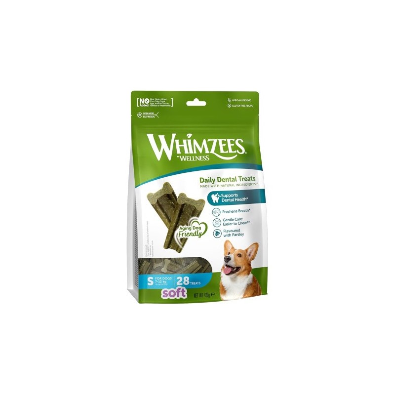 Whimzees Soft Snack Dentale Vegetale per Cani S 28 pezzi