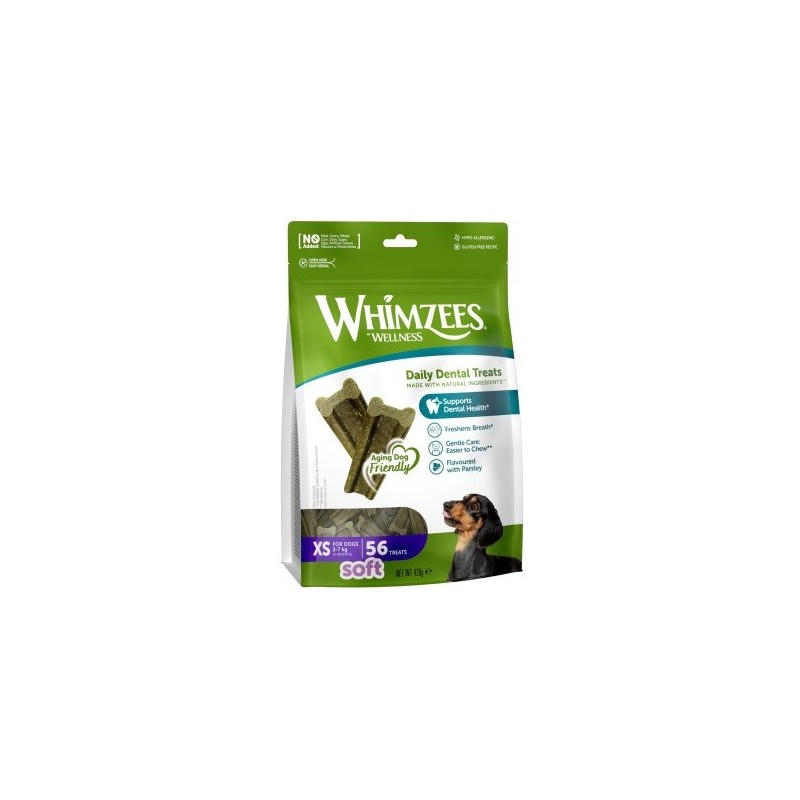 Whimzees Soft Snack Dentale Vegetale per Cani XS 56 pz