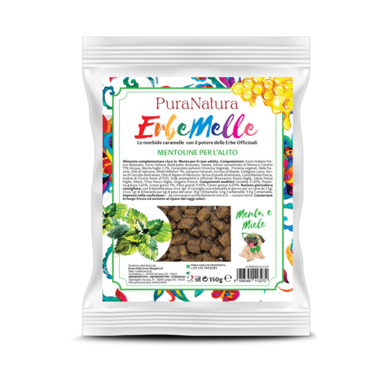 Erbemelle mentoline per alito 150 gr