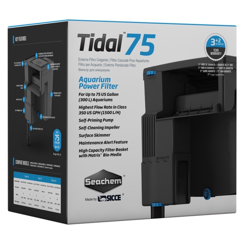 Seachem Tidal 75 Filtro Esterno a Zainetto per Acquari
