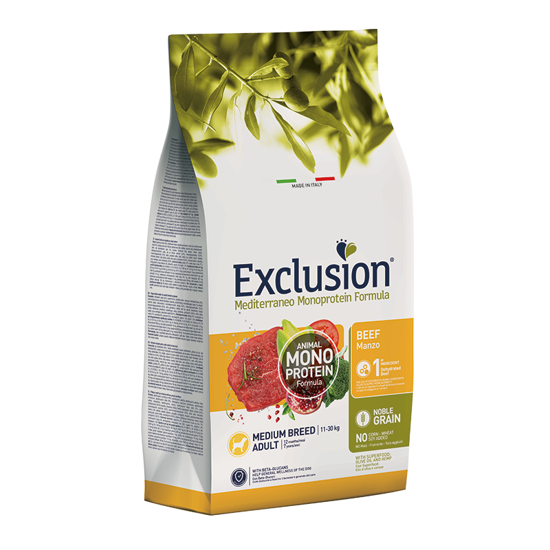 Exclusion Mediterraneo Medium Adult Manzo 3 kg