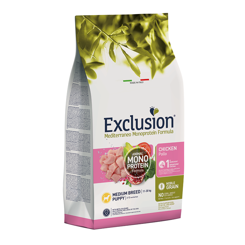 Exclusion Mediterraneo Puppy Medium Pollo 3 kg