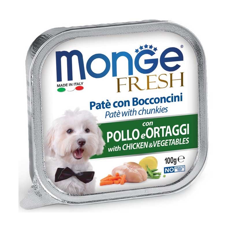 Monge Fresh Paté e Bocconcini con Pollo e Verdure 100 gr
