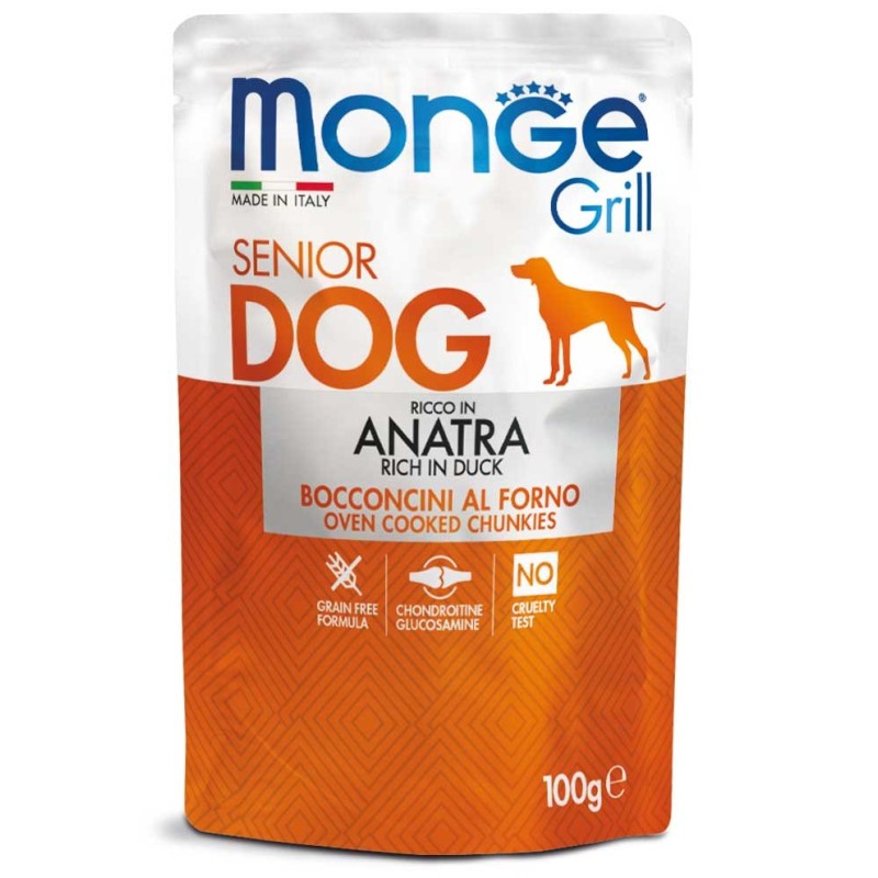 Monge Grill Bocconcini – Ricco in Anatra – Senior 100 gr