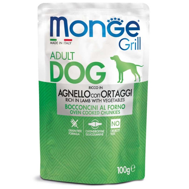 Monge Grill Bocconcini – Ricco in Agnello con Ortaggi – Adult 100 gr