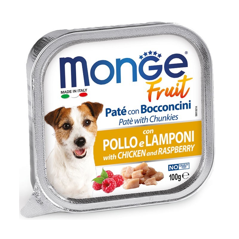 Monge Fruit Paté e Bocconcini con Pollo e Lamponi 100 gr