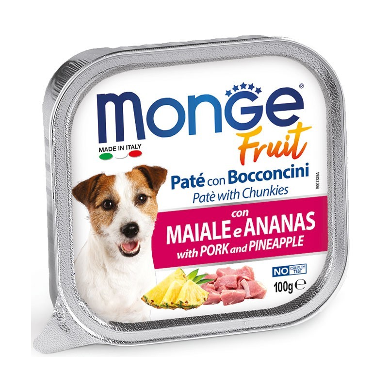 Monge Fruit Paté e Bocconcini con Maiale e Ananas 100 gr