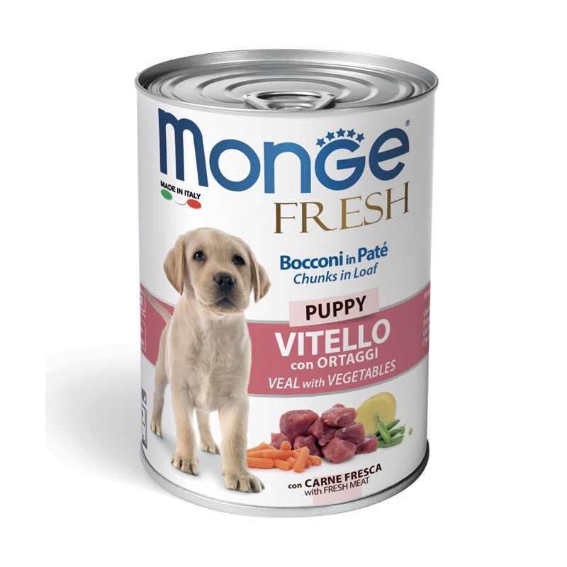 Monge Fresh Bocconi in Paté Vitello con Ortaggi – Puppy 400 gr
