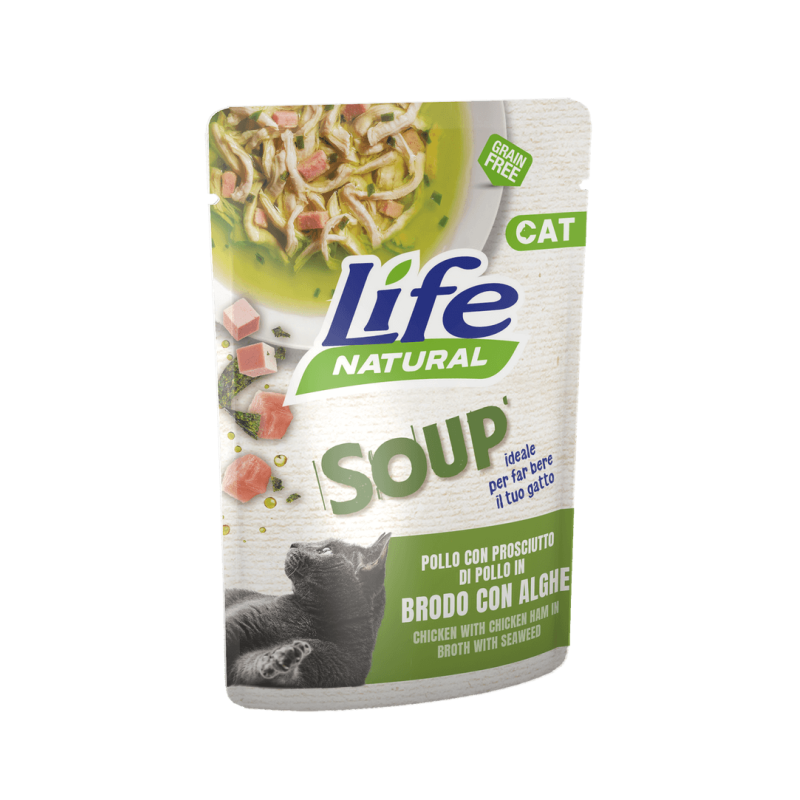 Life Natural Soup Pollo con prosciutto di pollo in brodo con alghe 60 gr