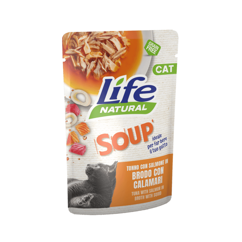 Life Natural Tonno con Salmone in brodo con Calamari 60 gr