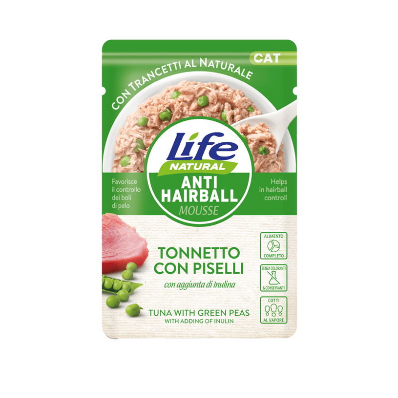 Life Natural Busta AntiHairball Tonnetto con Piselli 70 gr