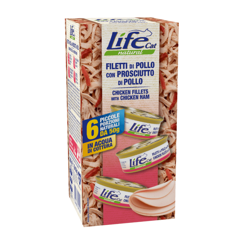 Life Natural Multipack Filetti di Pollo con Prosciutto di pollo 6 x 50 gr