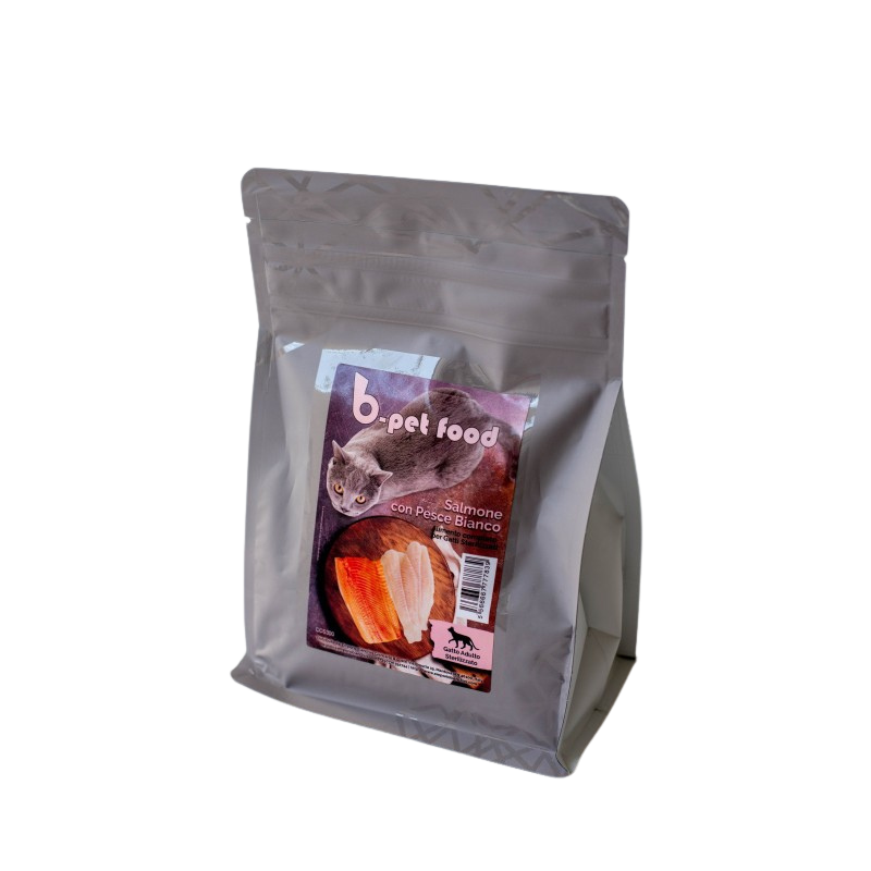 B Pet Food Cat Salmone con Pesce Bianco