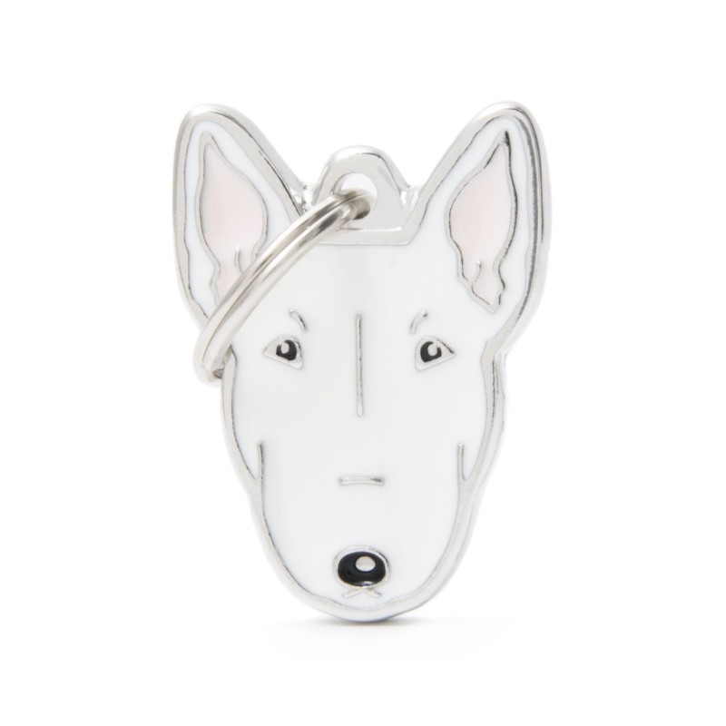 Medaglietta cane Bull Terrier bianco