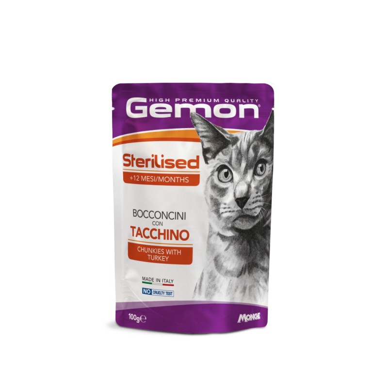 Gemon Sterilised Bocconcini con Tacchino 100 gr
