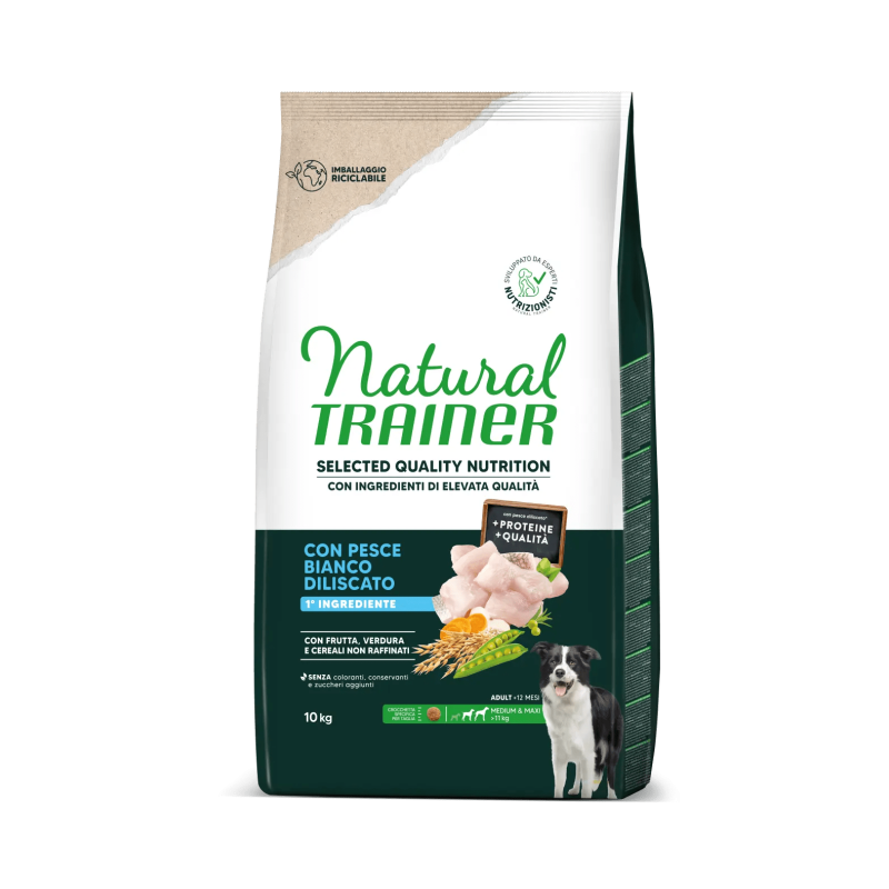 Natural Trainer Selected Quality Nutrition adult pesce bianco 10 kg