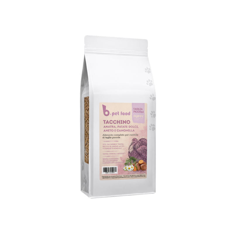 Puppy Small Tacchino con Anatra, patate dolci, aneto e camomilla 2 kg