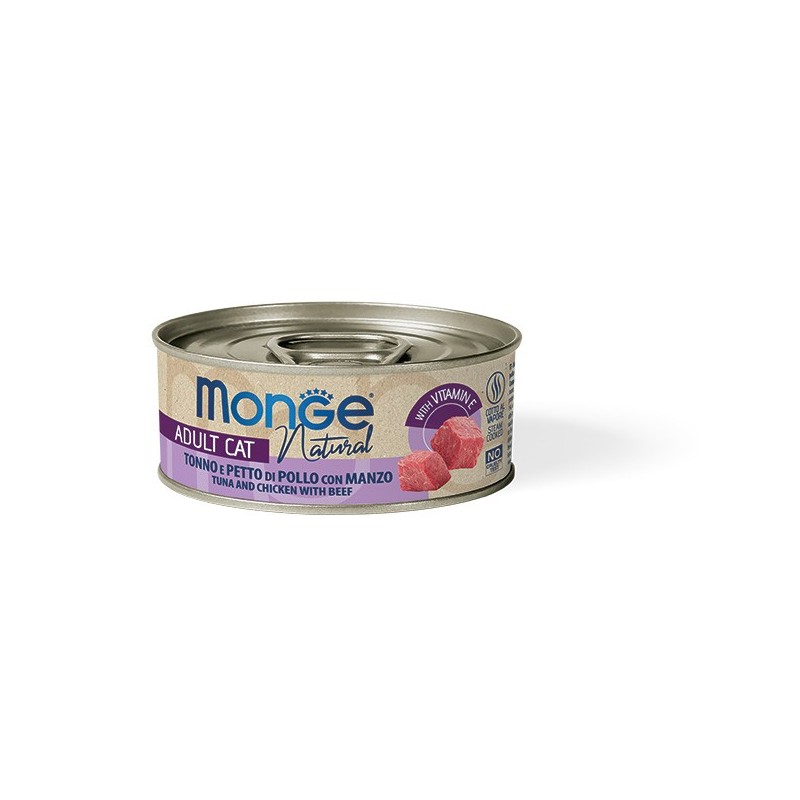 Monge Natural tonno e petto di pollo con manzo 80 gr