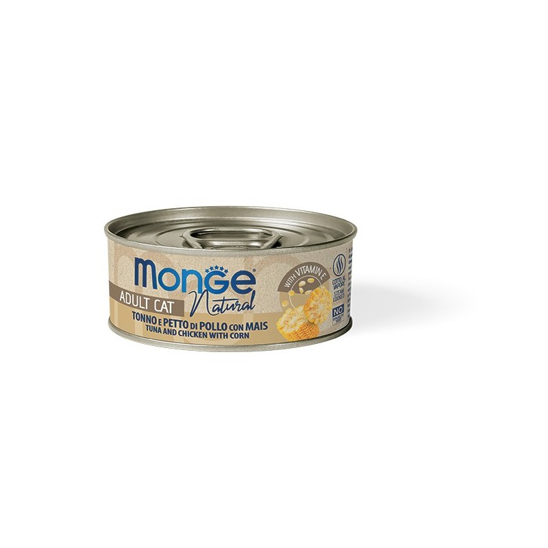 Monge Natural tonno e petto di pollo con mais 80 gr