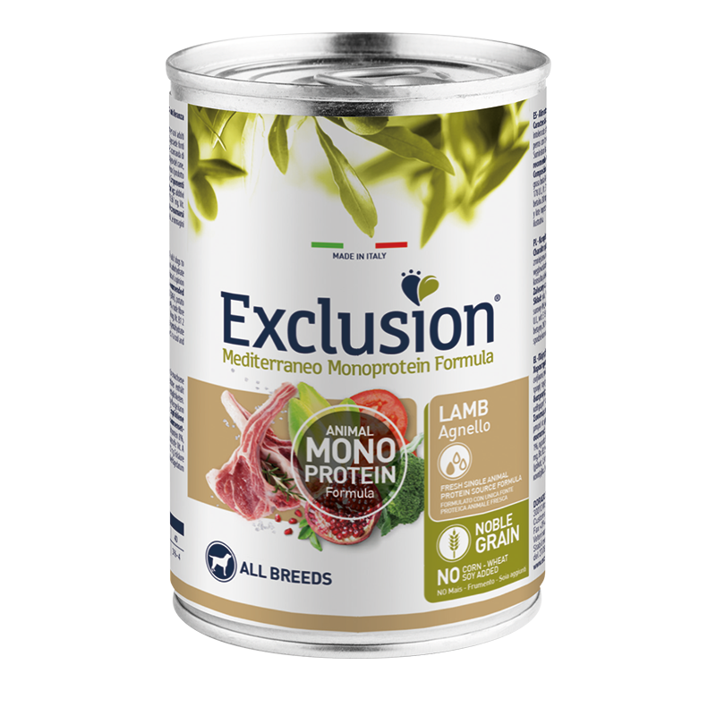 Exclusion Mediterraneo Noble Grain Agnello 400 gr